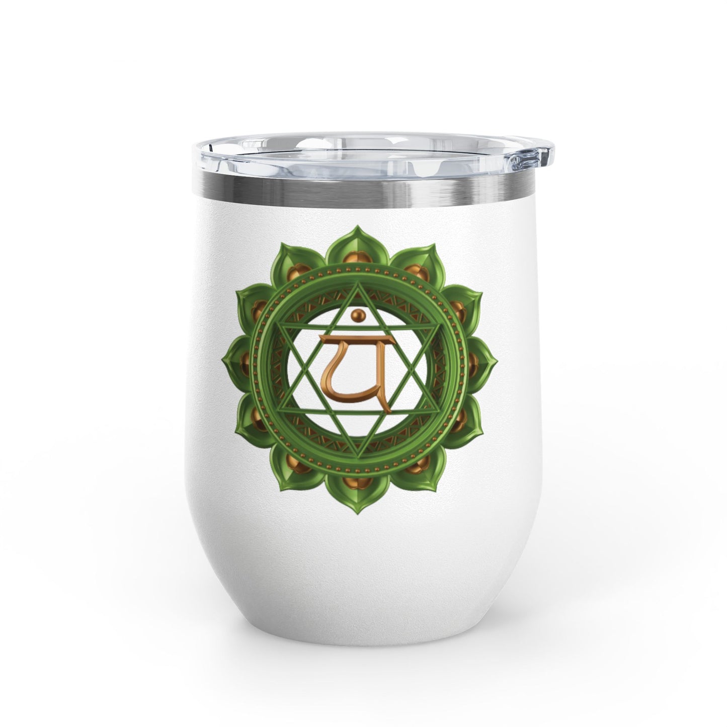Heart Chakra Wine Tumbler – I Am Love, and Love Flows Through Me - 12oz