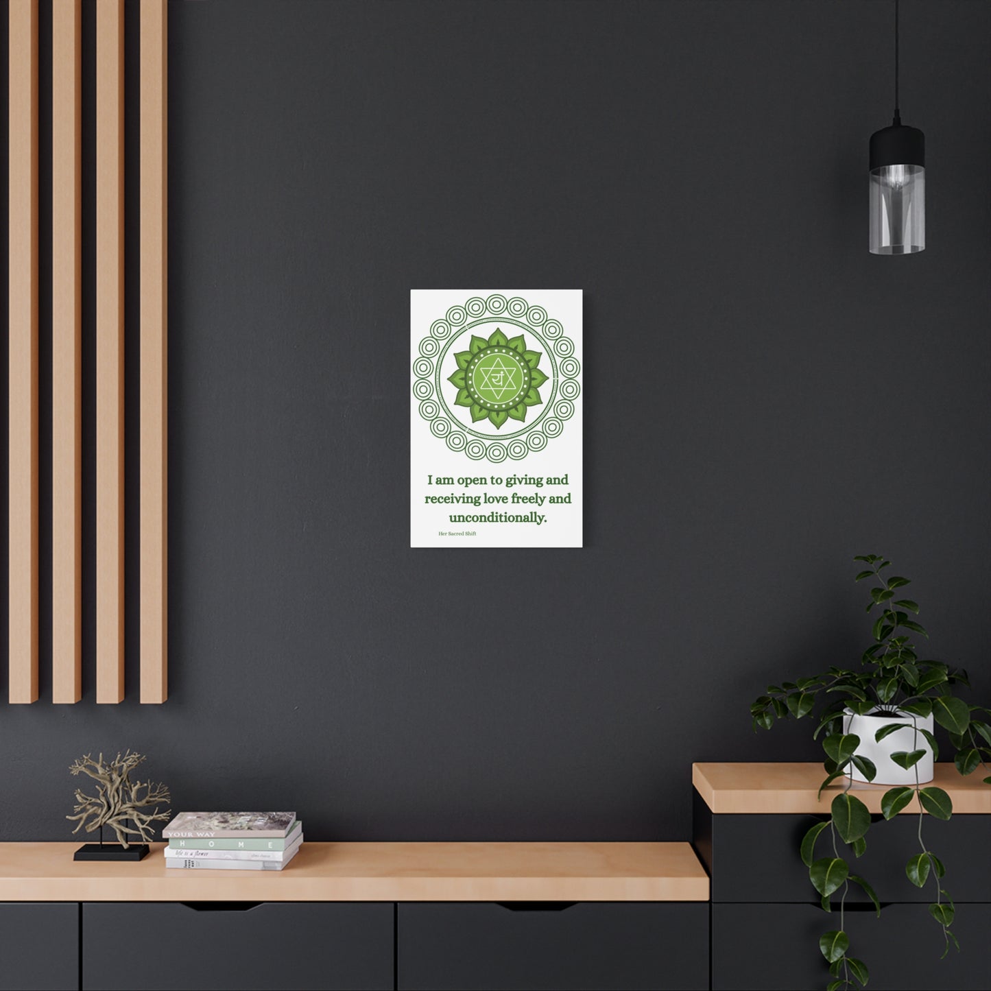 Heart Chakra Canvas – “Open to Love” Wall Art (Unframed)