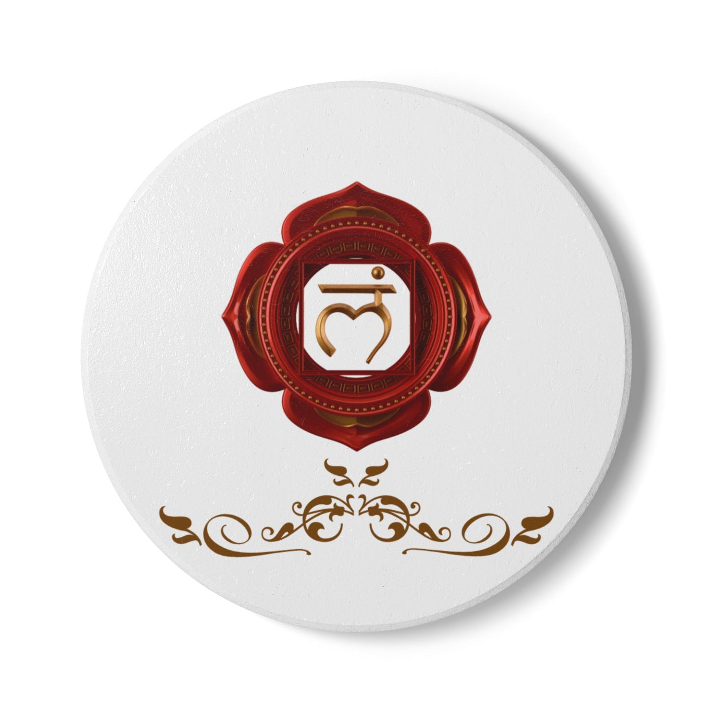 Root Chakra Luxe Coaster – Grounded in Strength & Stability