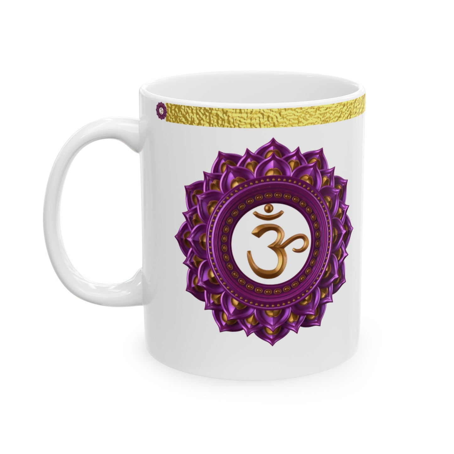 Crown Chakra Mug – Connected in Peace & Divinity (Golden Collection, 11oz)