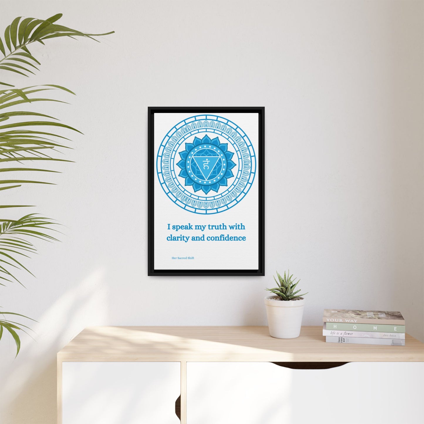 Throat Chakra Canvas – “Speak Your Truth” Wall Art (Framed)