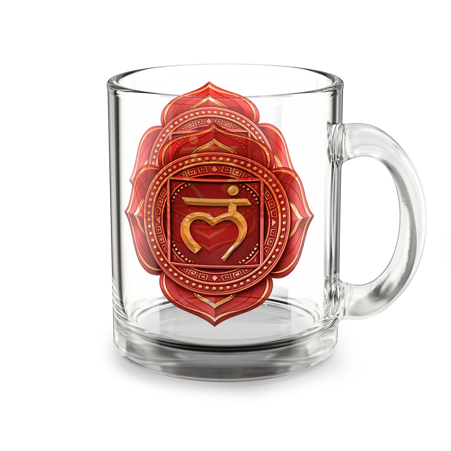 Root Chakra Ritual Glass Mug – Grounded Strength Edition | 10oz
