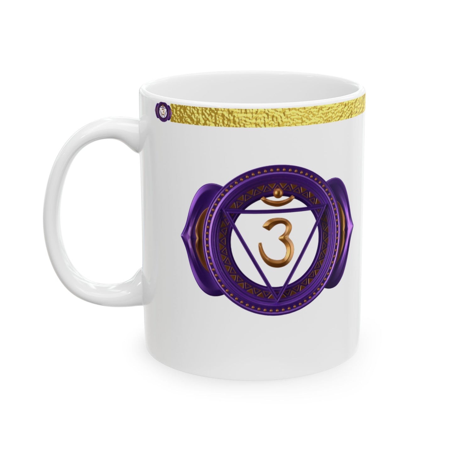 Third Eye Chakra Mug – Guided by Wisdom & Vision (Golden Collection, 11oz)