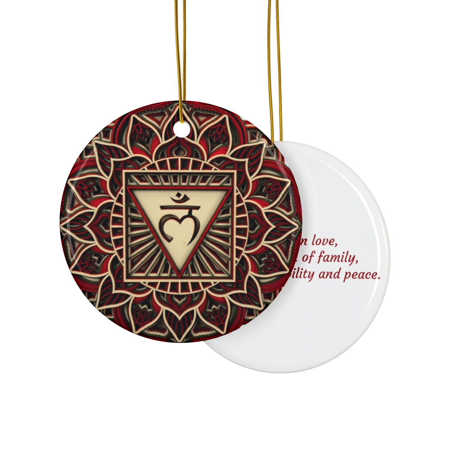 Ceramic Root Chakra Ornament – Grounded in Christmas Peace