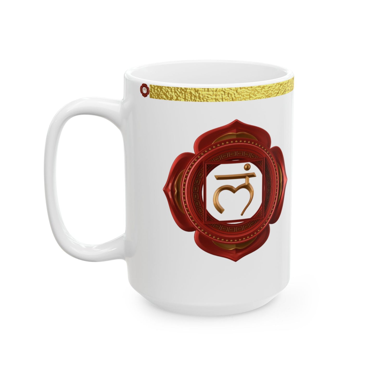 Root Chakra Mug – Grounded in Stability & Strength (Golden Collection, 15oz)