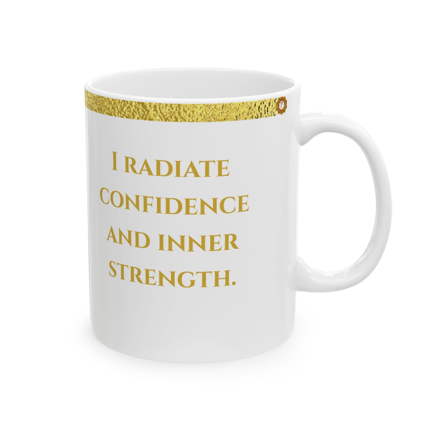 Solar Plexus Chakra Mug – Empowered in Confidence & Light (Golden Collection, 11oz)