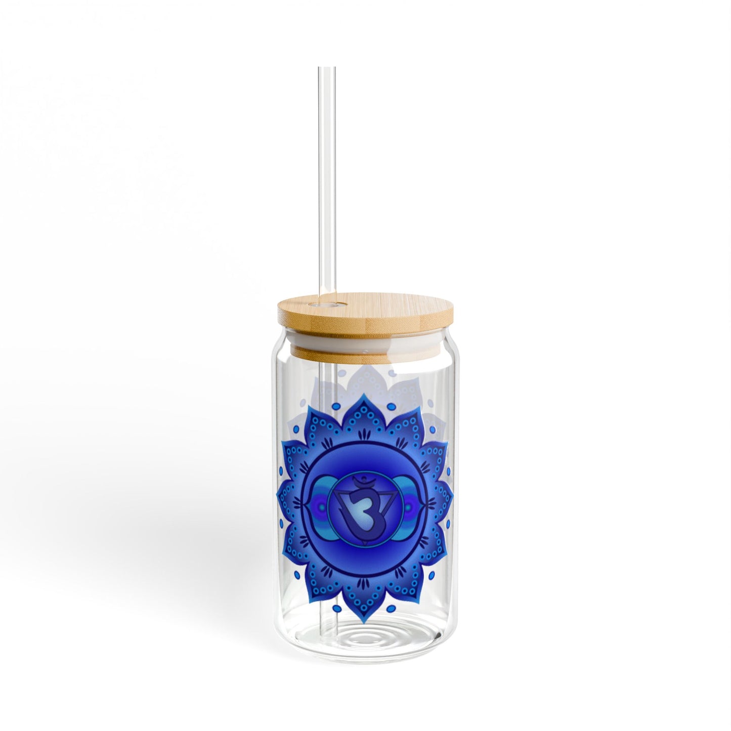 Third Eye Chakra Sipper Glass – 16oz Bamboo Lid & Straw