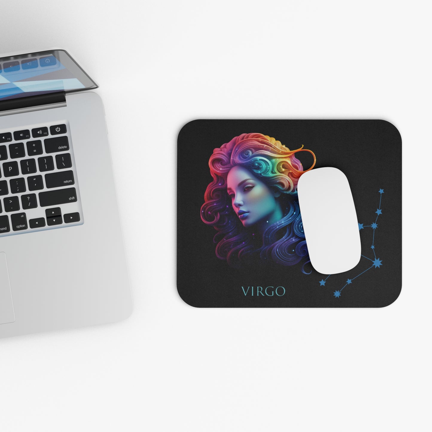 Virgo Zodiac Mouse Pad – Cosmic Maiden Art & Constellation Design