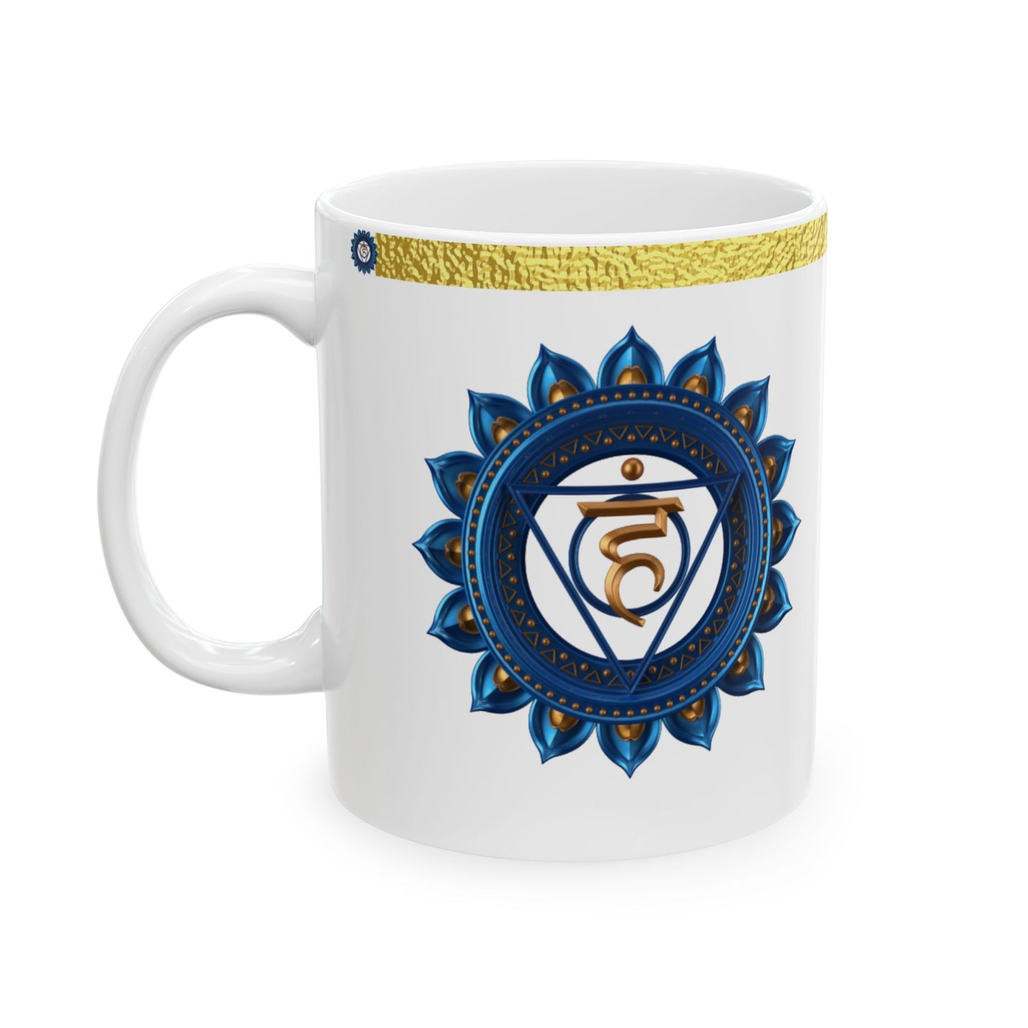 Throat Chakra Mug – Speaking with Clarity & Truth (Golden Collection, 11oz)