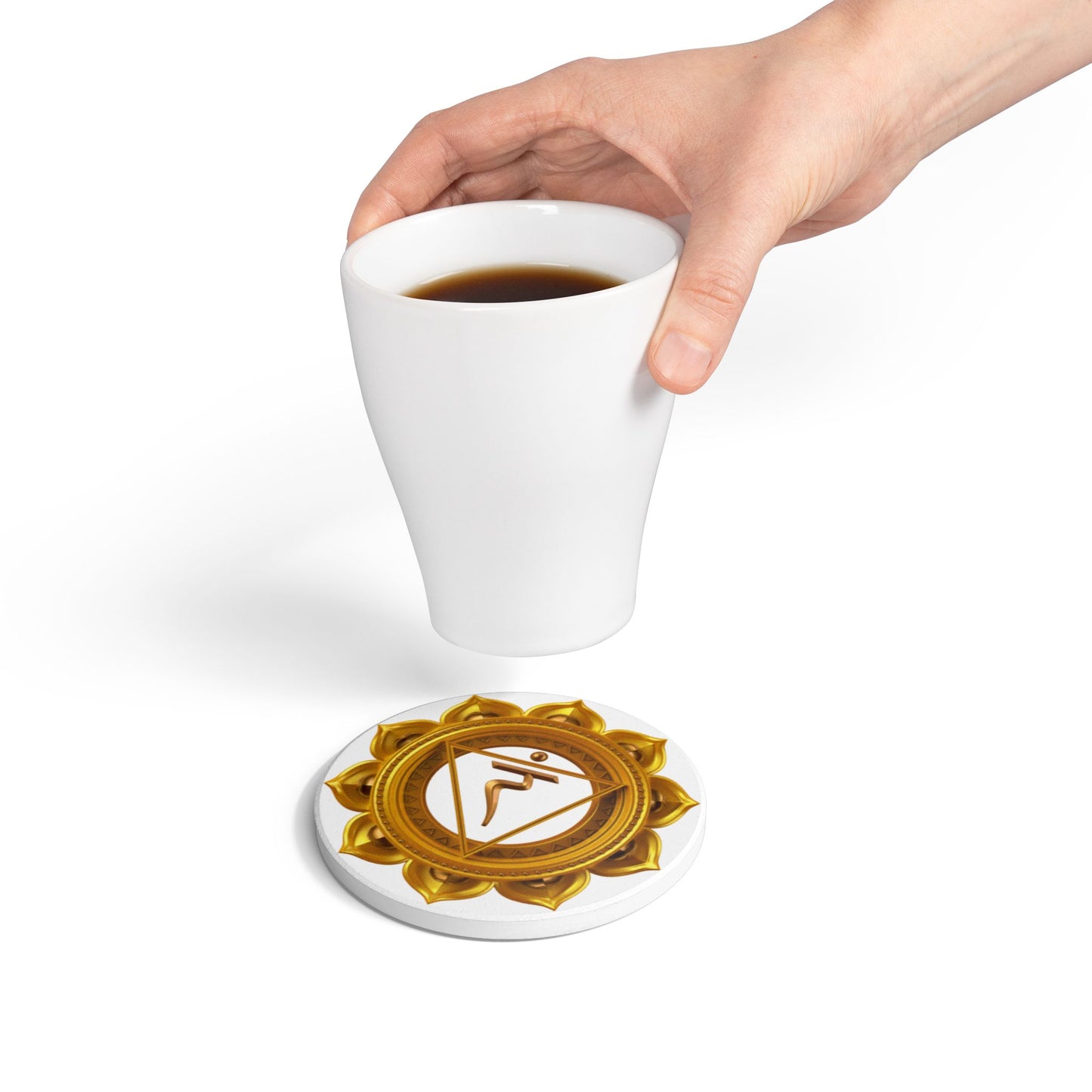Solar Plexus Chakra Wine Coaster – Radiate Confidence & Light | Sacred Wine Collection