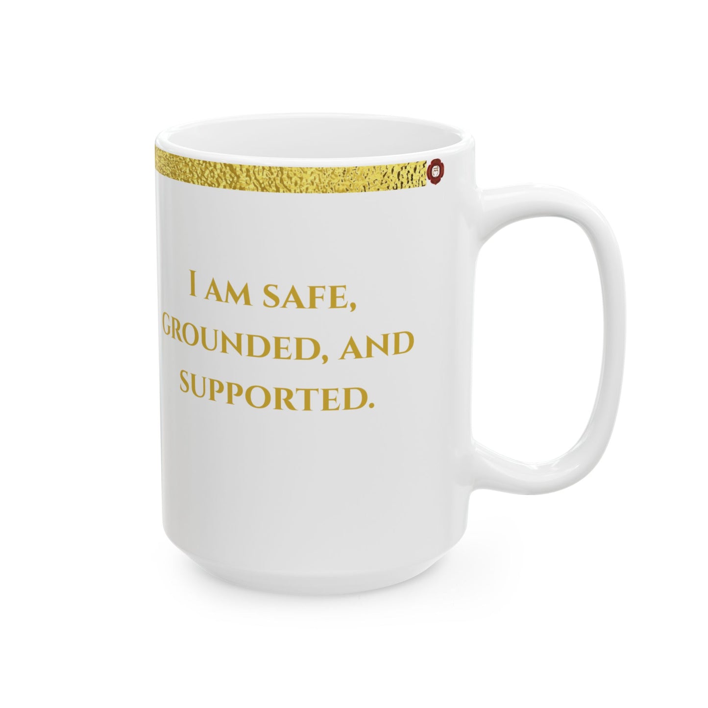 Root Chakra Mug – Grounded in Stability & Strength (Golden Collection, 15oz)