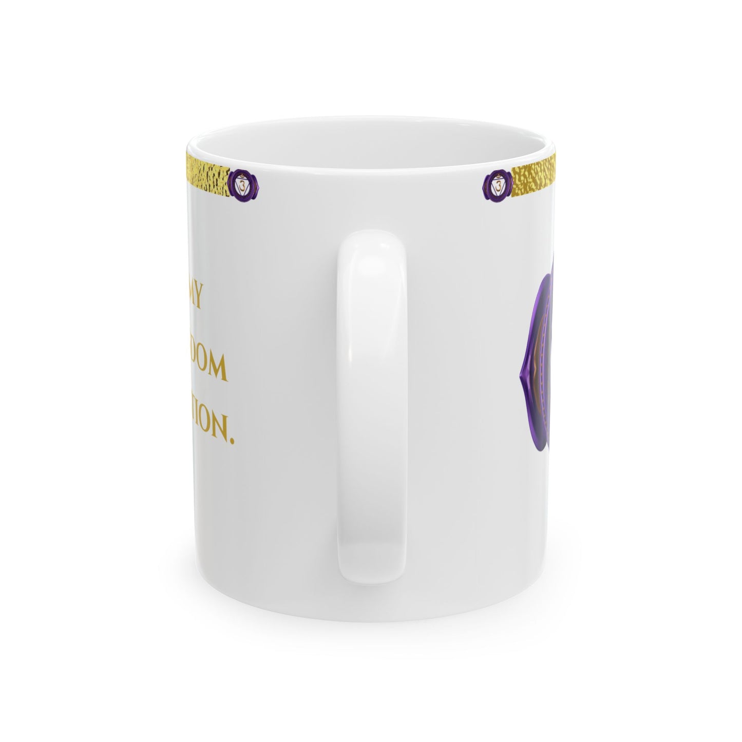 Third Eye Chakra Mug – Guided by Wisdom & Vision (Golden Collection, 11oz)