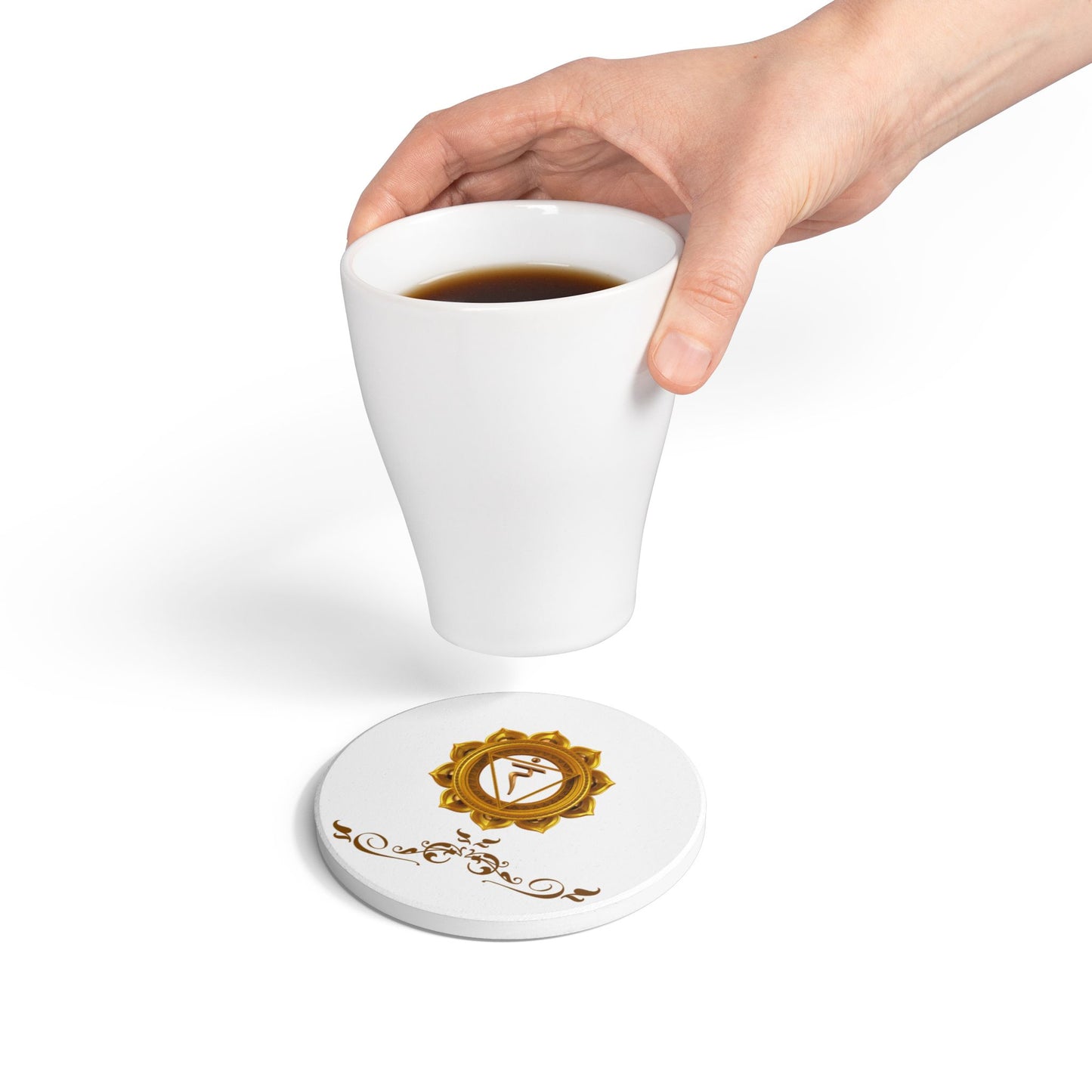 Solar Plexus Chakra Luxe Coaster – Radiate Confidence & Power