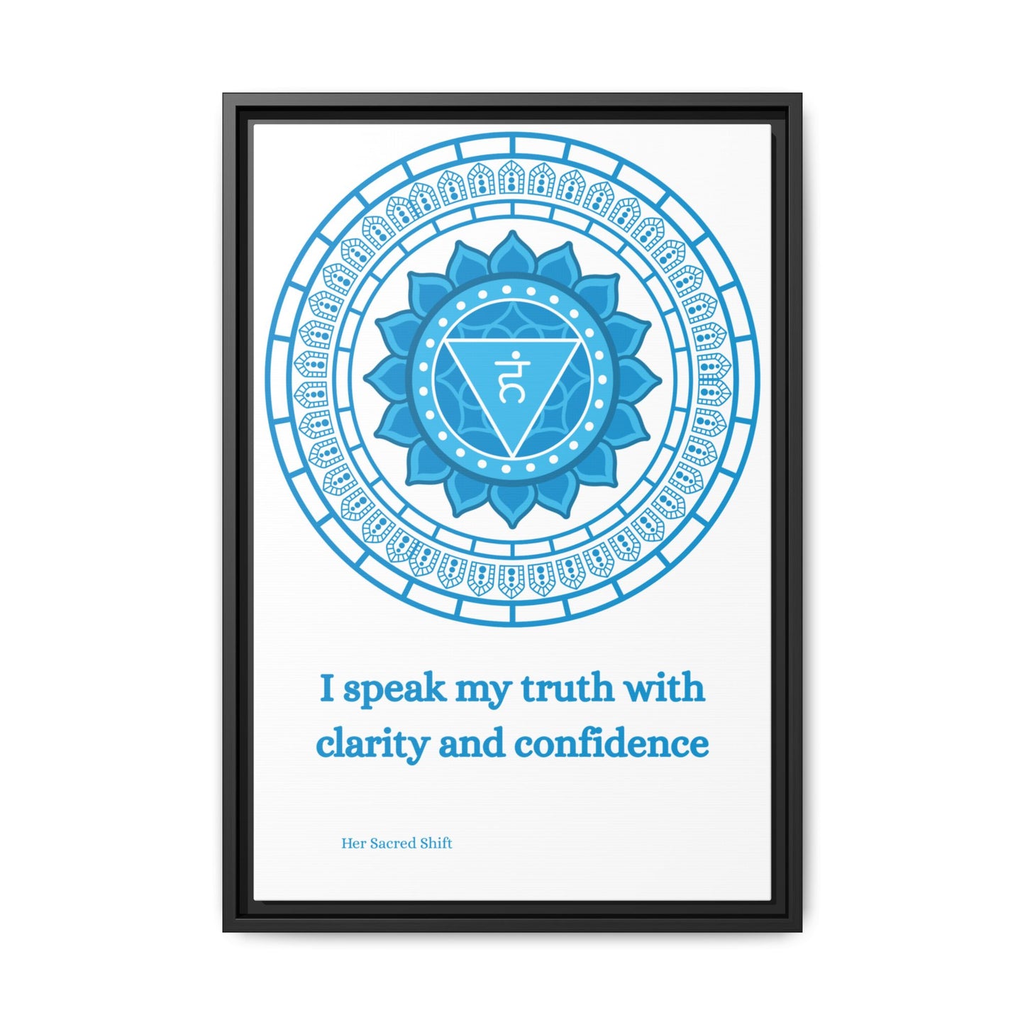 Throat Chakra Canvas – “Speak Your Truth” Wall Art (Framed)