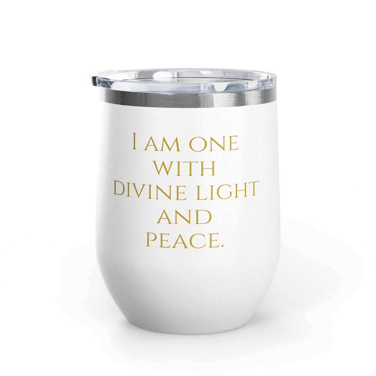 Crown Chakra Wine Tumbler – I Am Connected to Divine Light - 12oz