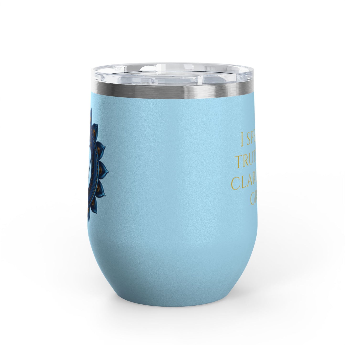 Throat Chakra Wine Tumbler – Speak Your Truth with Grace - 12oz