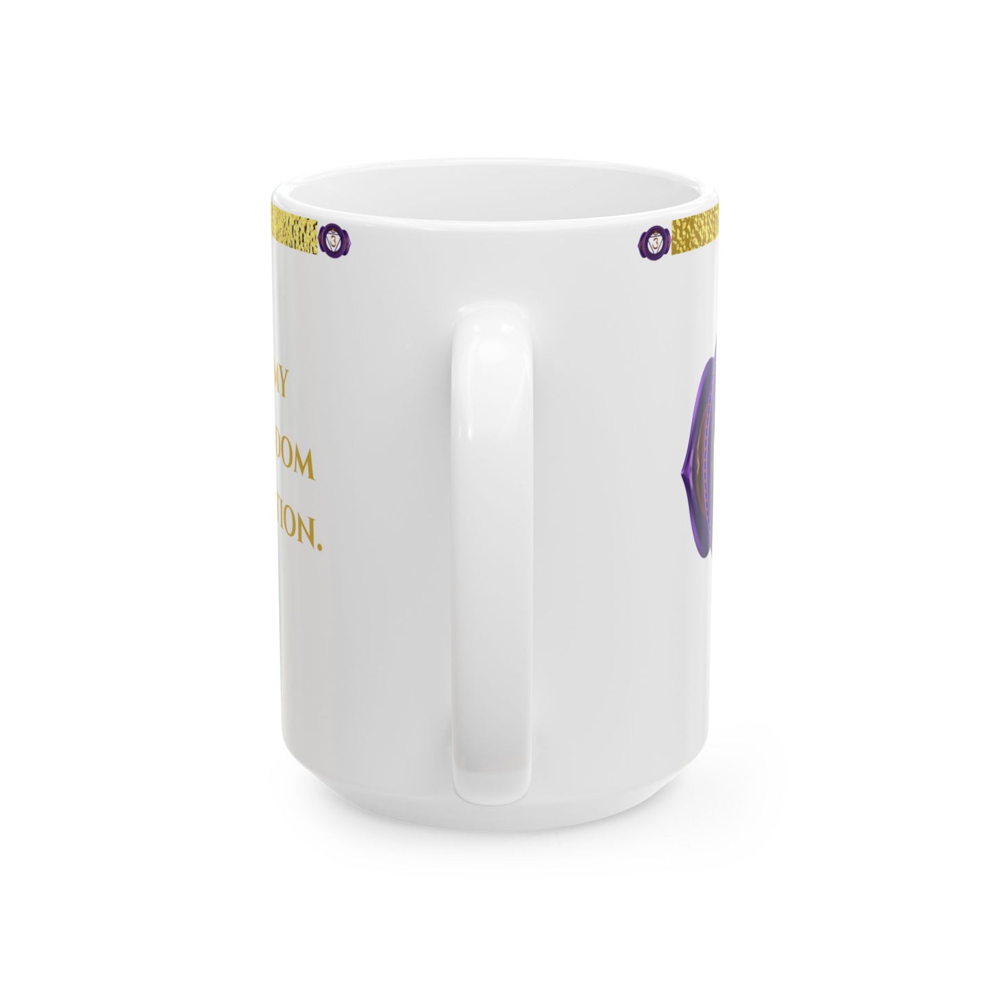 Third Eye Chakra Mug – Guided by Wisdom & Vision (Golden Collection, 15oz)