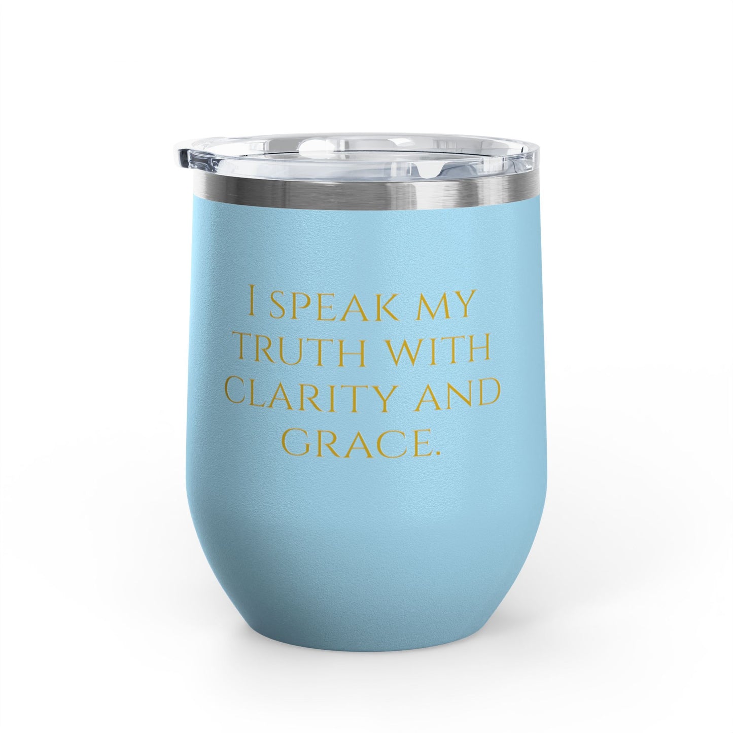 Throat Chakra Wine Tumbler – Speak Your Truth with Grace - 12oz