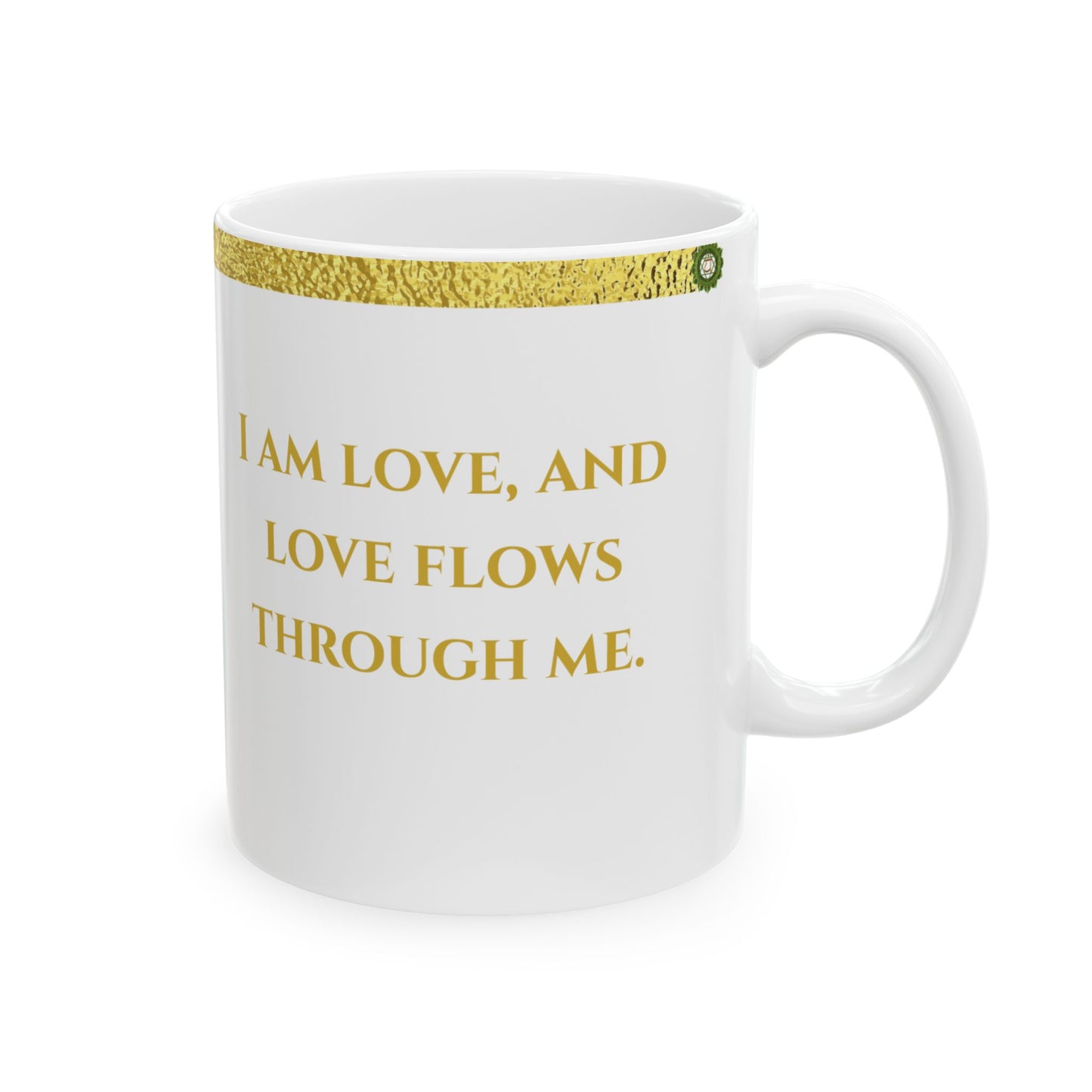 Heart Chakra Mug – Open in Love & Harmony (Golden Collection, 11oz)