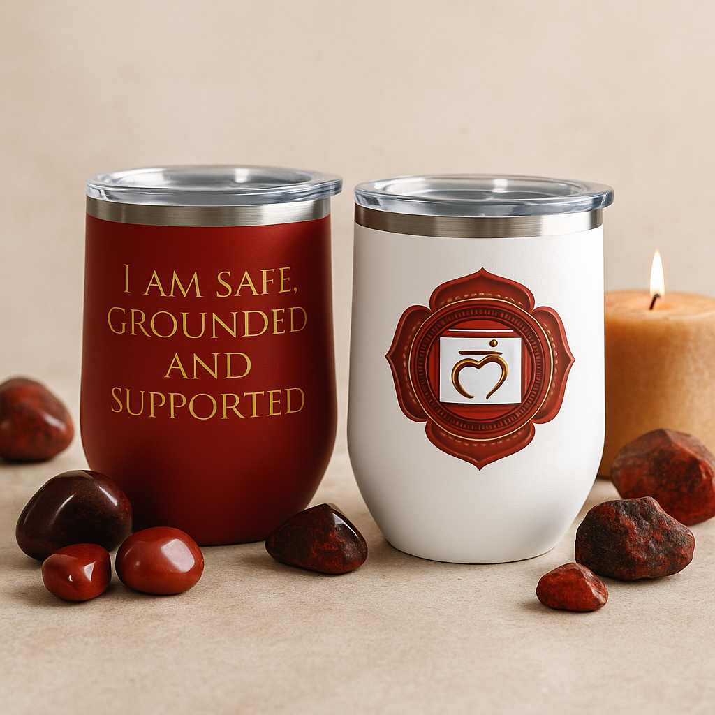 Root Chakra Wine Tumbler – Grounded Energy, Elevated Vibes - 12oz