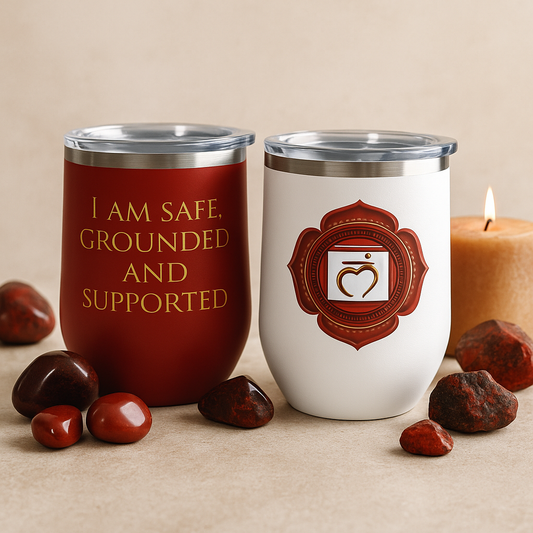 Root Chakra Wine Tumbler – Grounded Energy, Elevated Vibes - 12oz