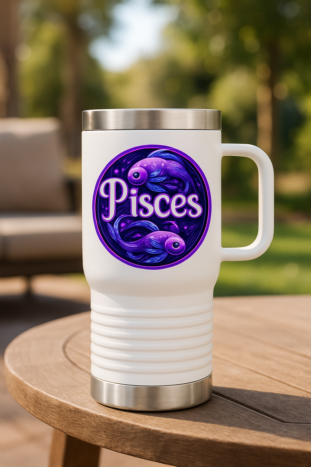 Pisces 20oz Travel Mug – Cosmic Twin-Fish Edition