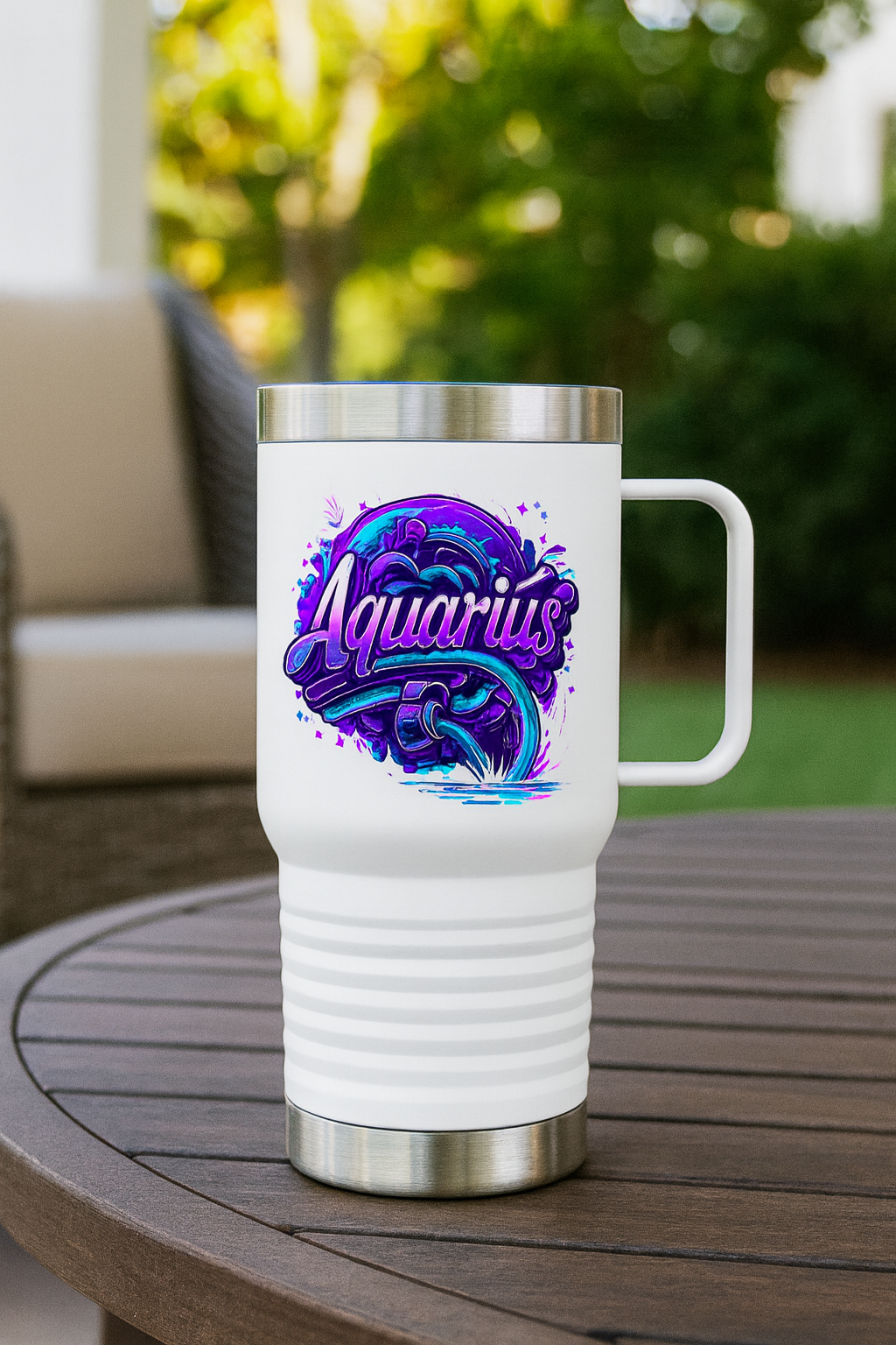 Aquarius 20oz Travel Mug – Cosmic Water-Bearer Edition
