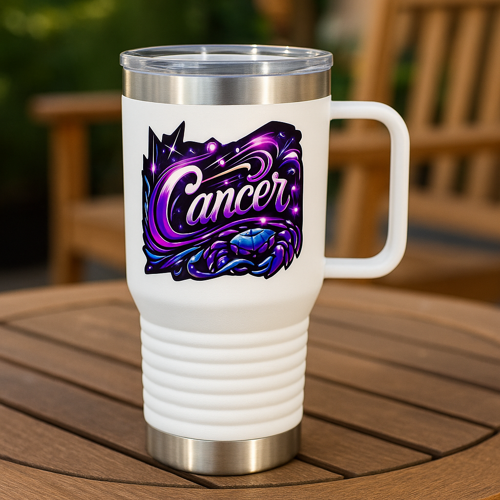 Cancer 20oz Travel Mug – Cosmic Guardian Edition
