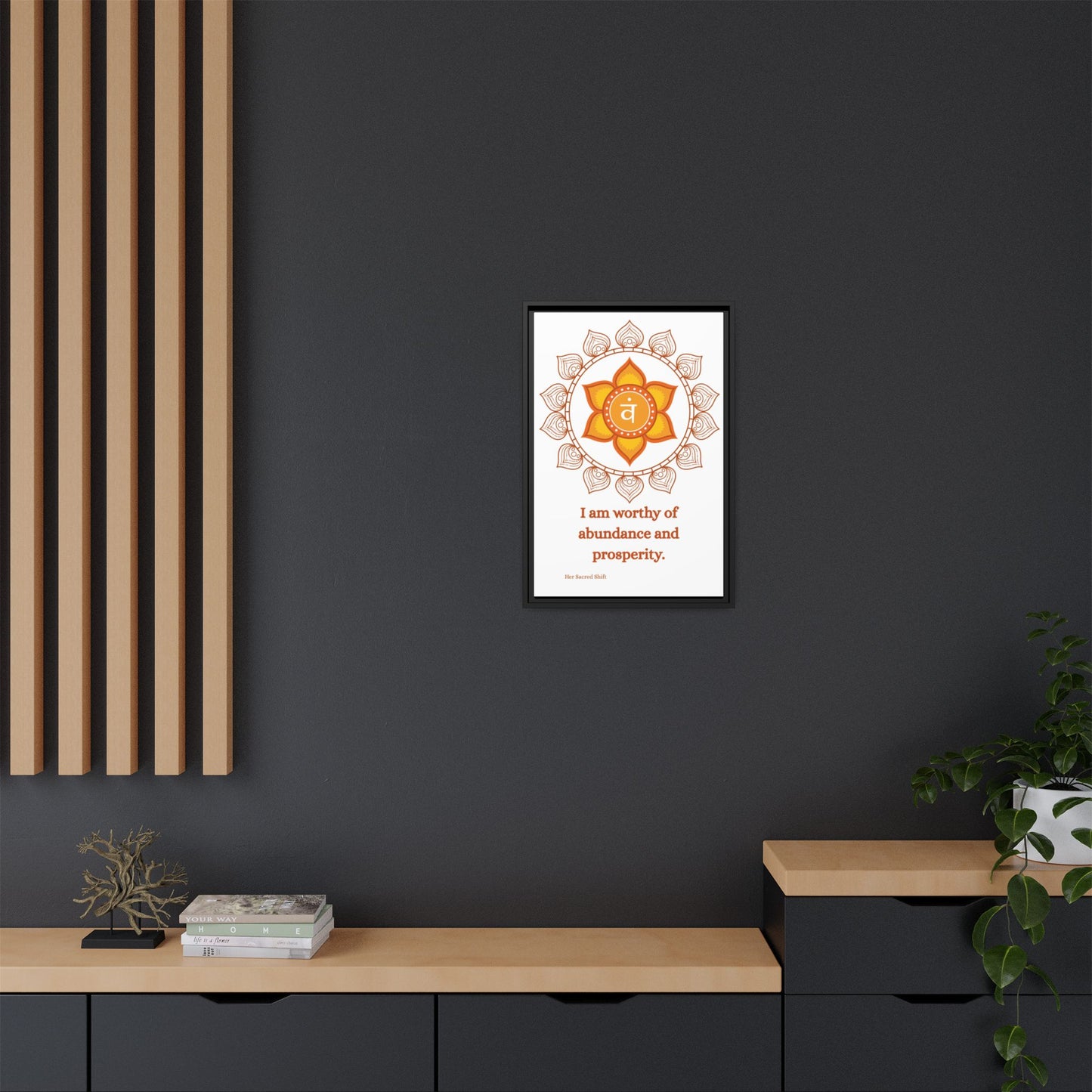 Sacral Chakra Canvas – “Abundance & Prosperity” Wall Art (Framed)