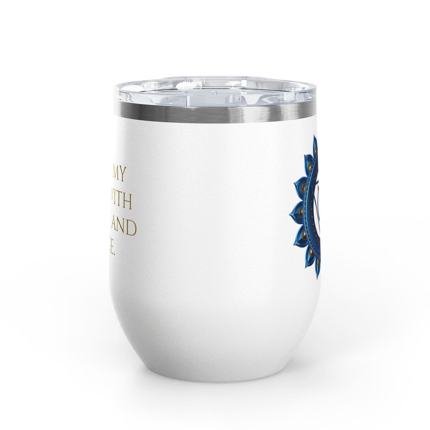 Throat Chakra Wine Tumbler – Speak Your Truth with Grace - 12oz
