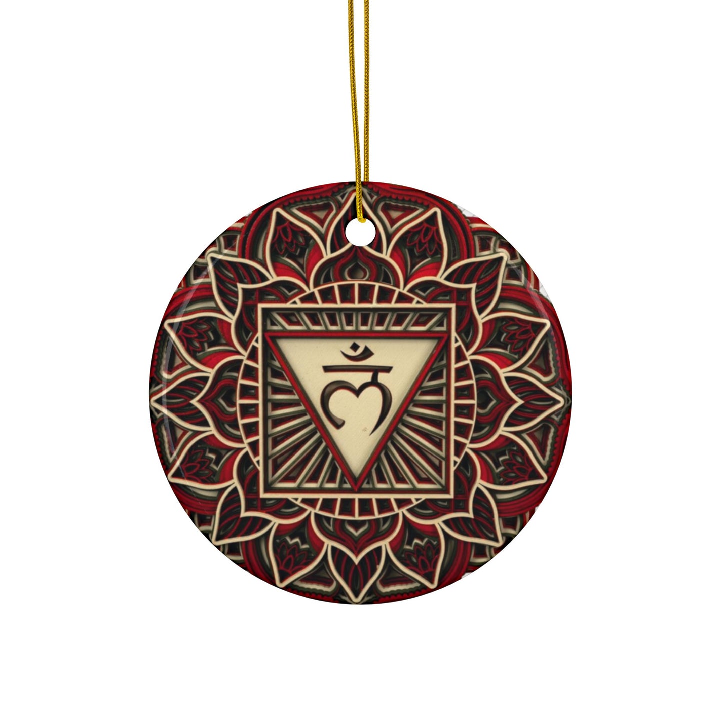 Ceramic Root Chakra Ornament – Grounded in Christmas Peace