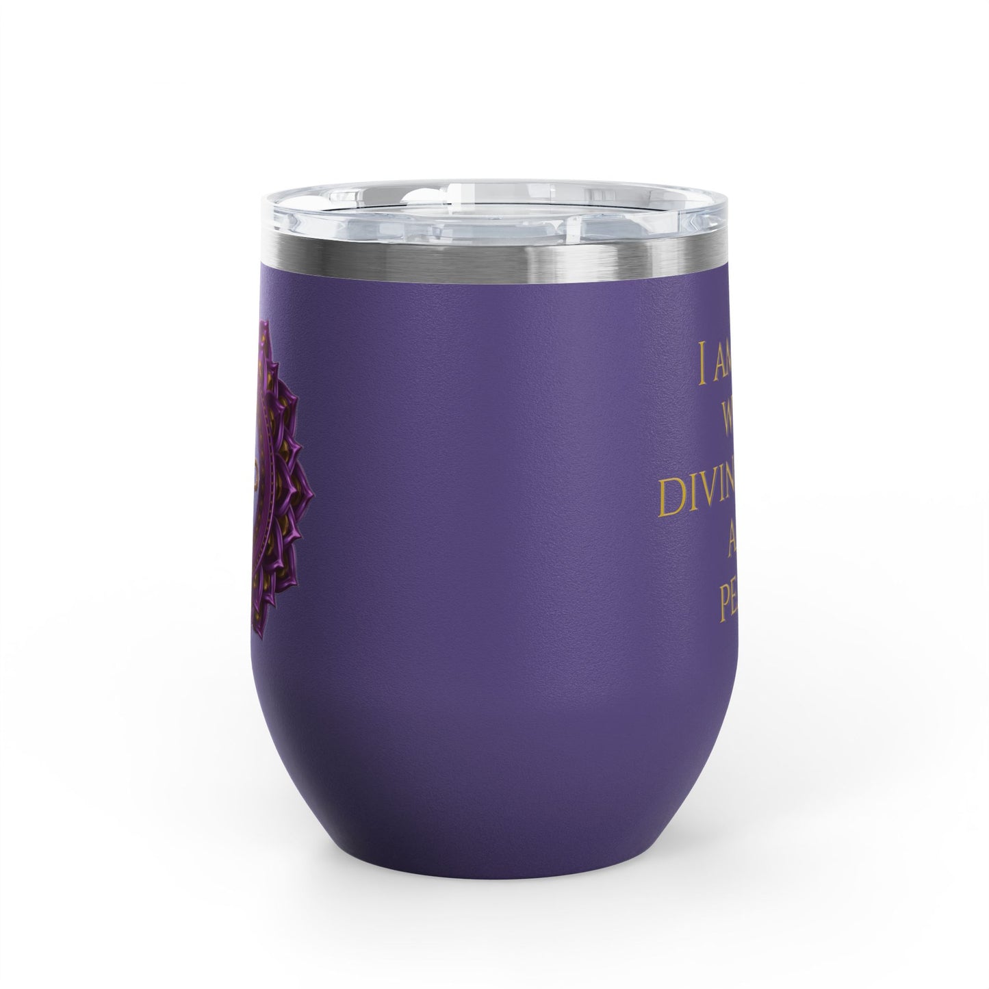 Crown Chakra Wine Tumbler – I Am Connected to Divine Light - 12oz