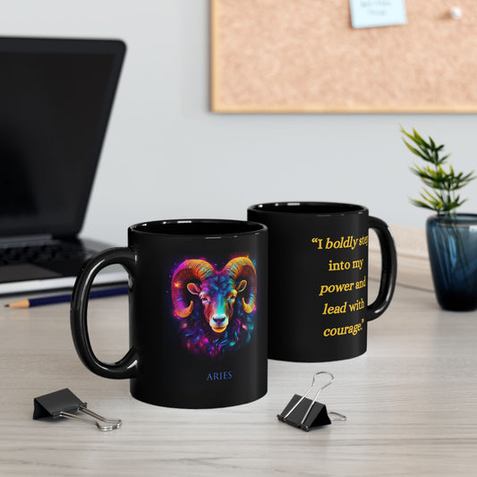Aries Zodiac Affirmation Mug – Bold & Fearless