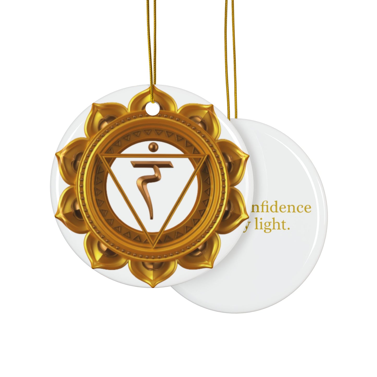 Solar Plexus Chakra Ceramic Ornament – Radiant Holiday Confidence