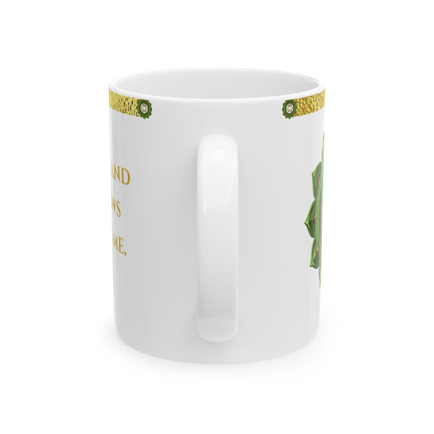 Heart Chakra Mug – Open in Love & Harmony (Golden Collection, 11oz)