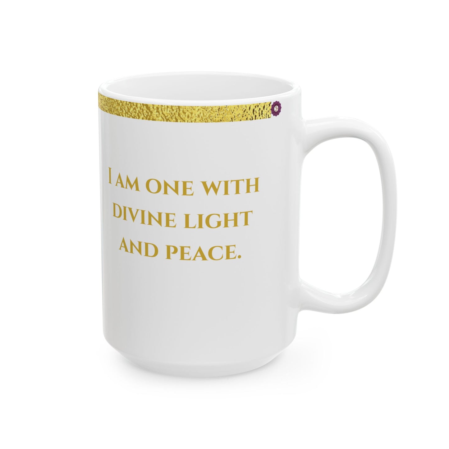 Crown Chakra Mug – Connected in Peace & Divinity (Golden Collection, 15oz)