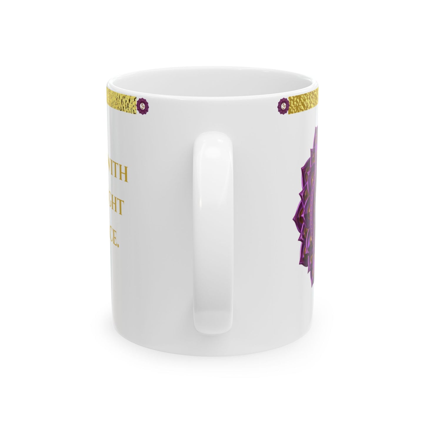 Crown Chakra Mug – Connected in Peace & Divinity (Golden Collection, 11oz)