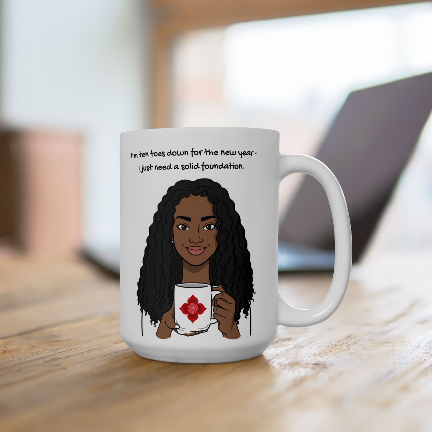 Root Chakra 2026 Animation Mug – “Ten Toes Down” | Grounded Energy Coffee Cup (11oz & 15oz)