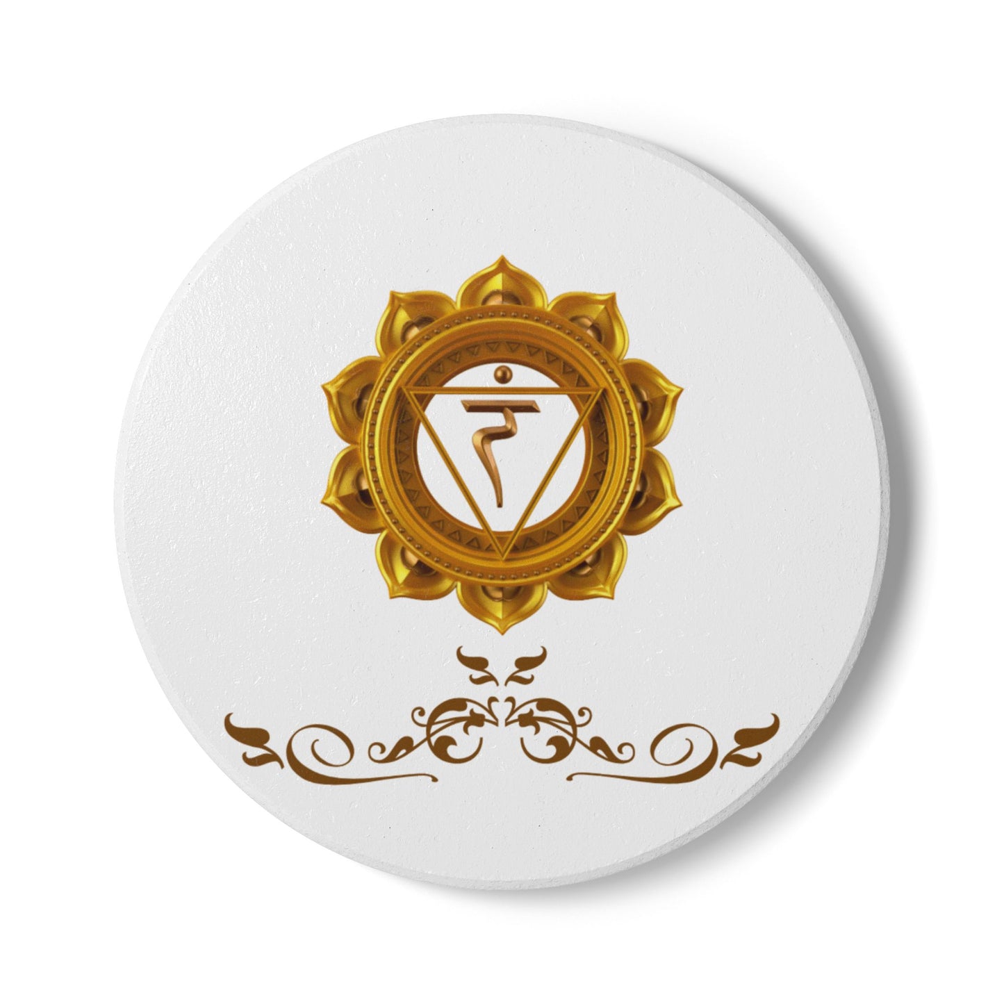 Solar Plexus Chakra Luxe Coaster – Radiate Confidence & Power