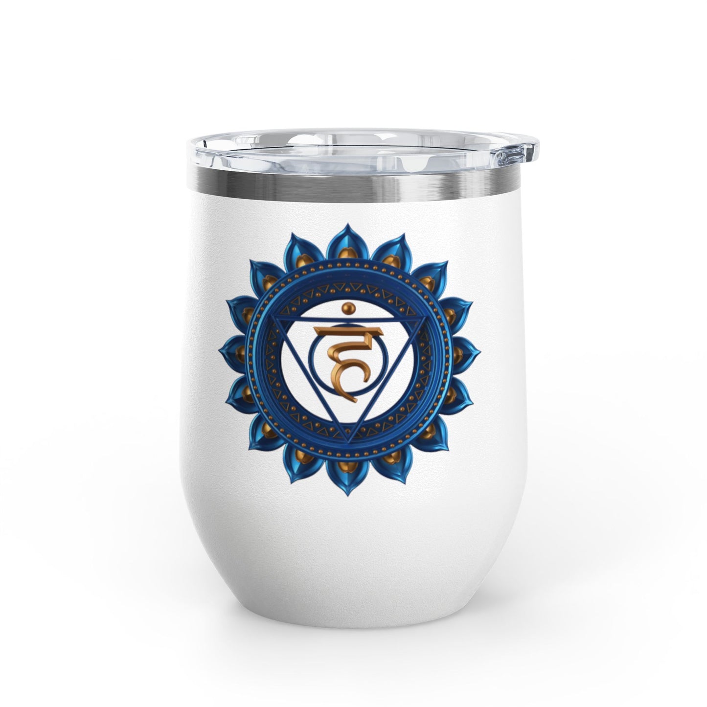Throat Chakra Wine Tumbler – Speak Your Truth with Grace - 12oz