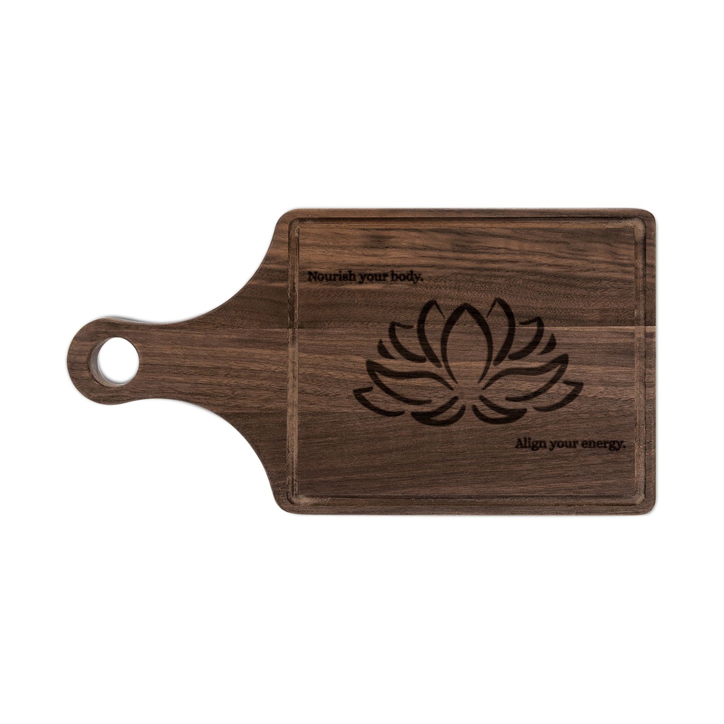 Lotus Alignment Cutting Board – Maple or Walnut | Nourish Your Body, Align Your Energy