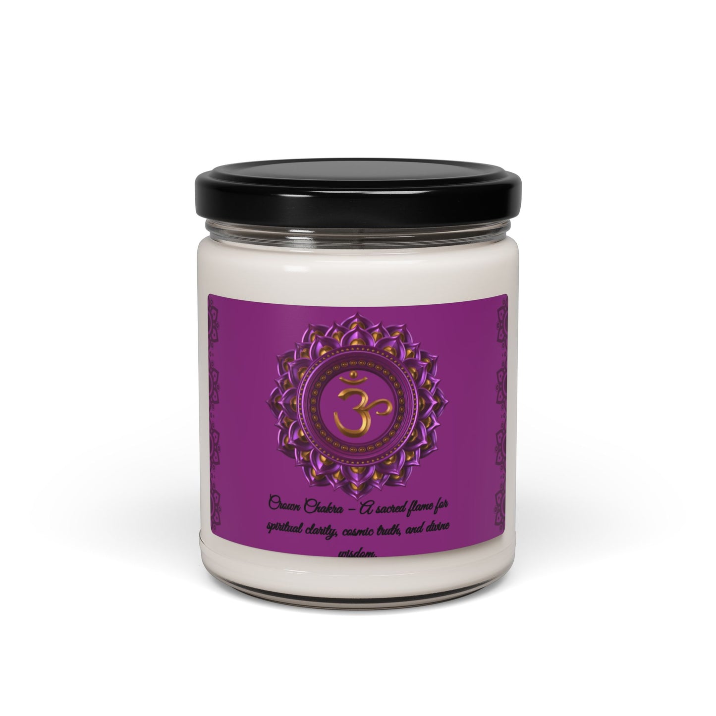 Crown Chakra Candle – White Sage + Lavender Scented Soy Candle, 9oz