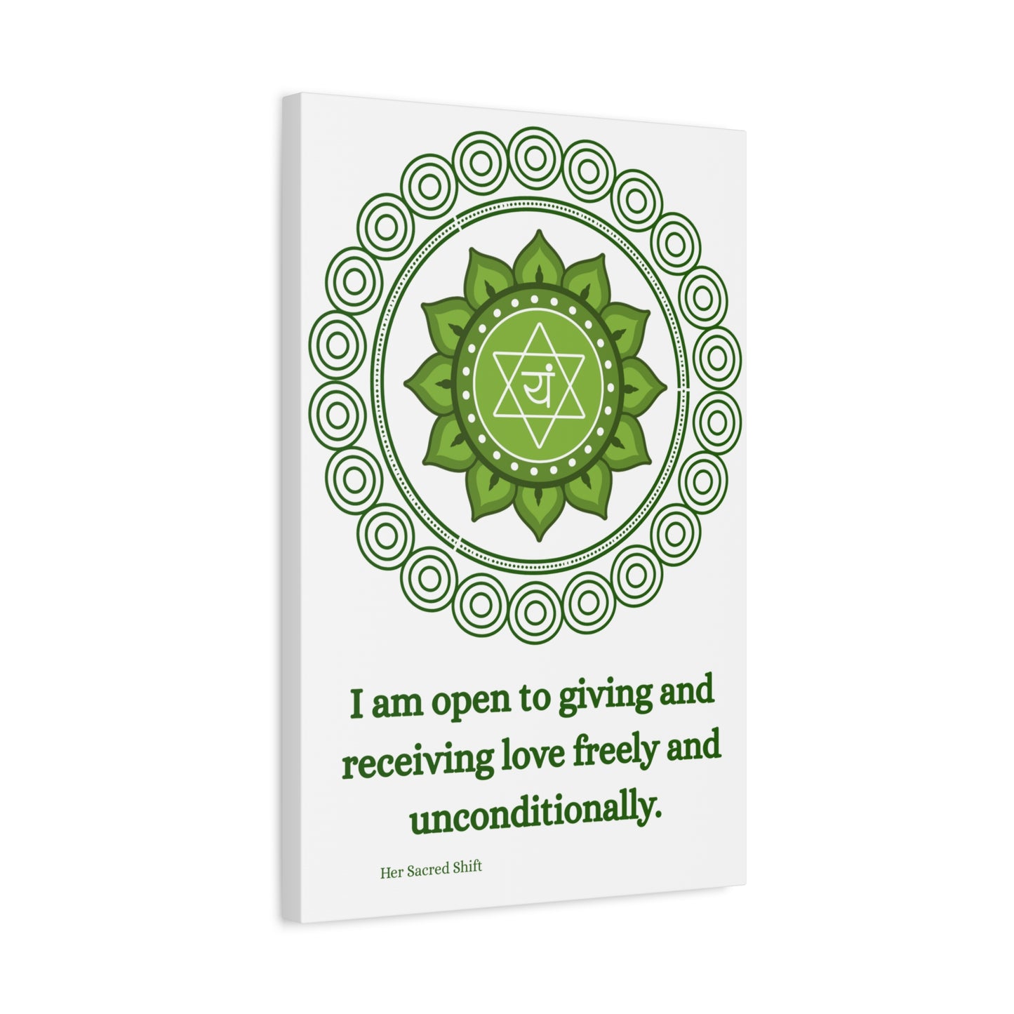 Heart Chakra Canvas – “Open to Love” Wall Art (Unframed)