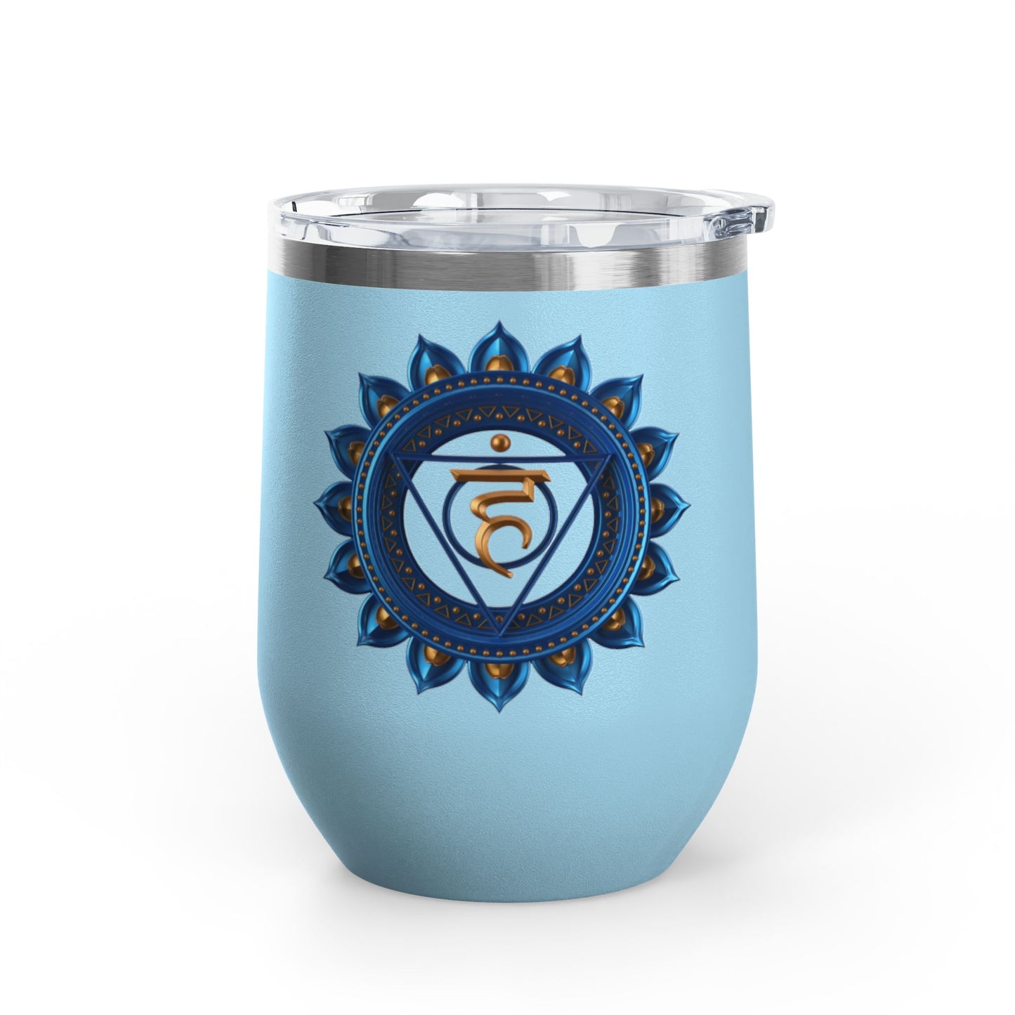 Throat Chakra Wine Tumbler – Speak Your Truth with Grace - 12oz