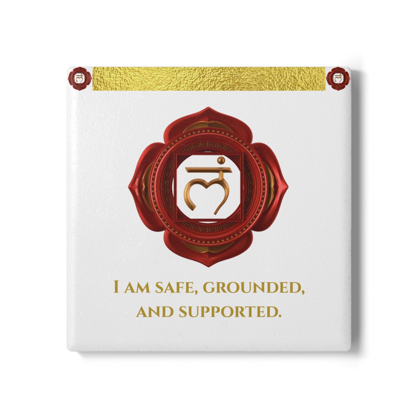 Root Chakra Coaster – Grounded in Safety & Strength | Golden Chakra Collection