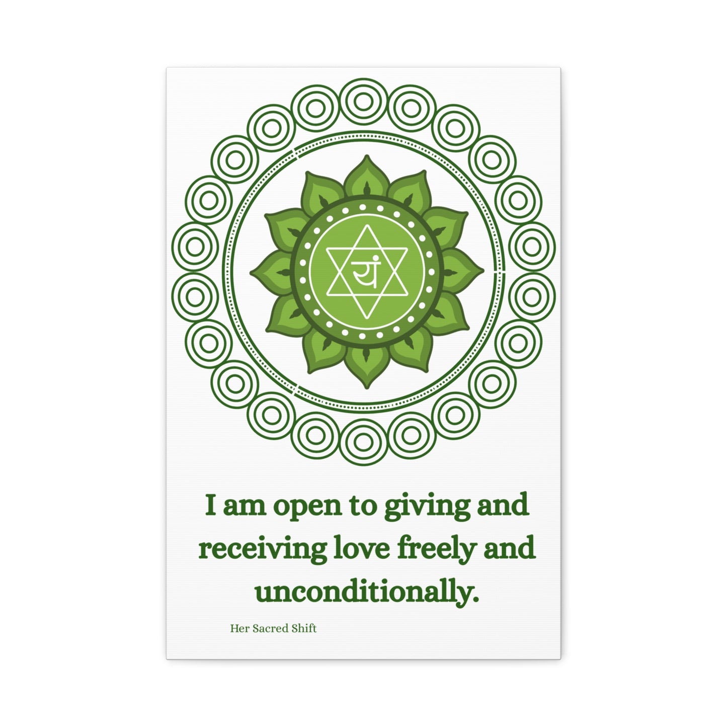 Heart Chakra Canvas – “Open to Love” Wall Art (Unframed)