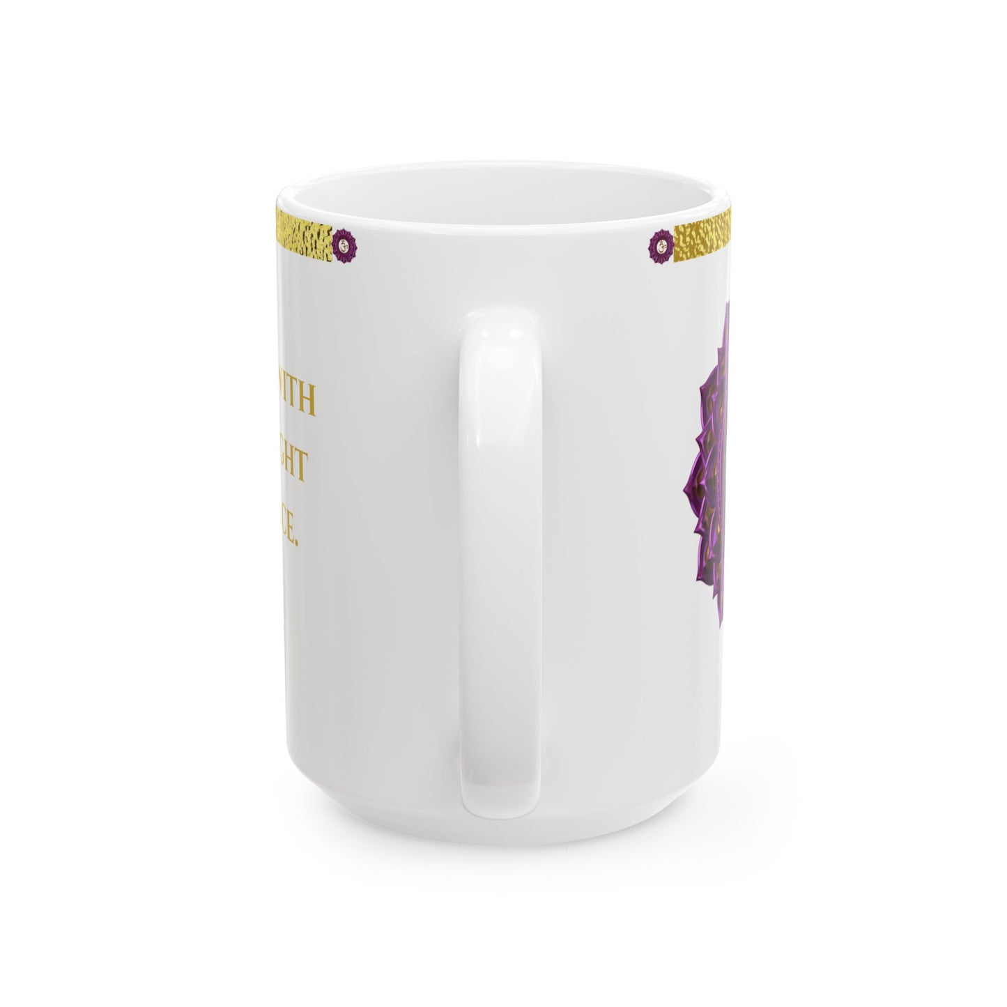 Crown Chakra Mug – Connected in Peace & Divinity (Golden Collection, 15oz)