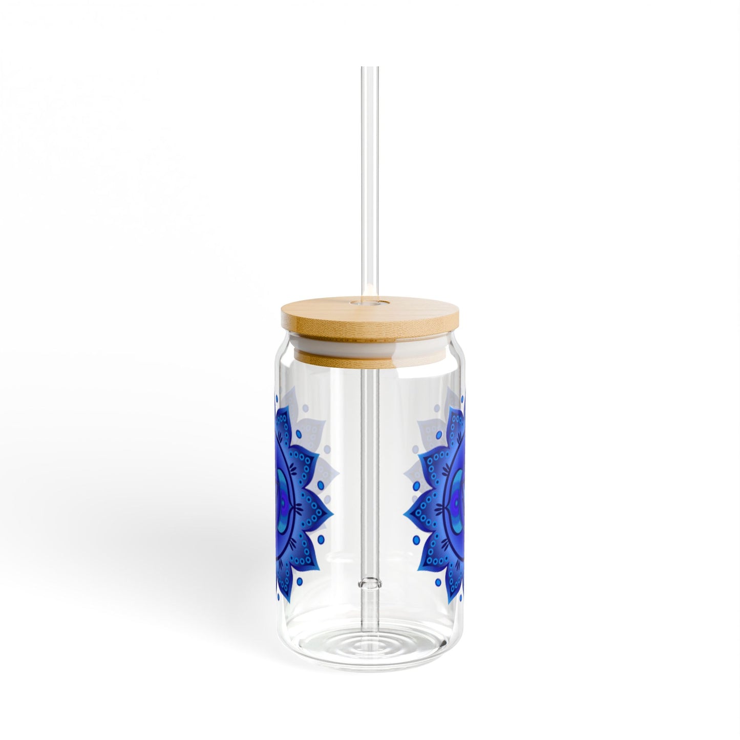 Third Eye Chakra Sipper Glass – 16oz Bamboo Lid & Straw