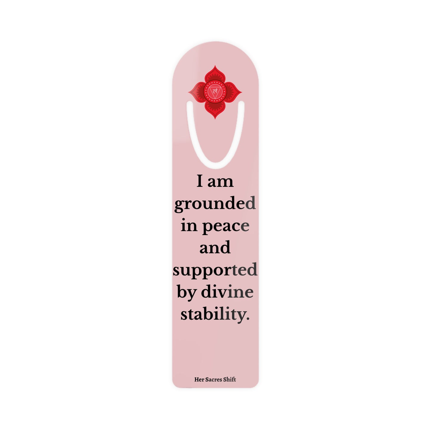 Root Chakra Stainless Steel Bookmark – “I Am Grounded in Peace”