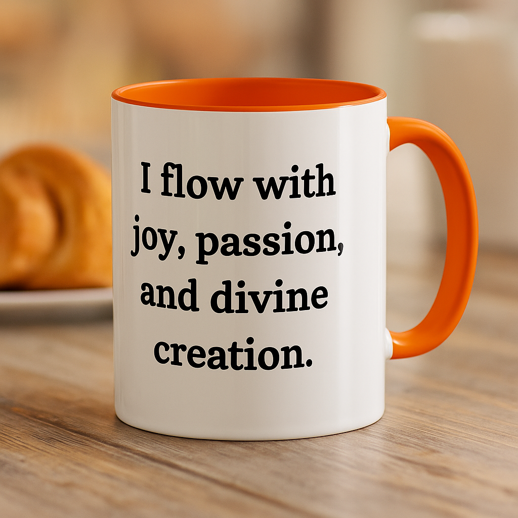 Sacral Chakra Mug – I Flow with Joy, Passion, and Divine Creation (11oz / 15oz)